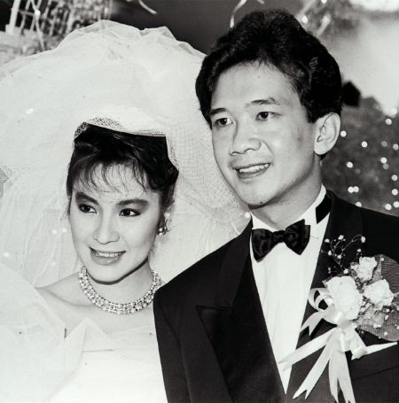 Michelle Yeoh and her ex-husband, Dickson Poon, on their wedding day.